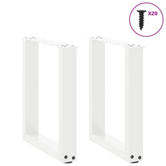 vidaXL Coffee Table Legs U-Shaped 2 pcs White 38x(42-43) cm Steel 3