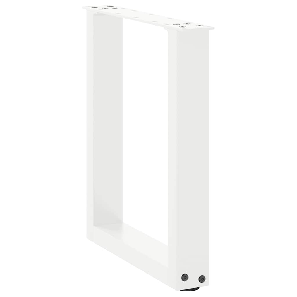 vidaXL Coffee Table Legs U-Shaped 2 pcs White 38x(42-43) cm Steel 4