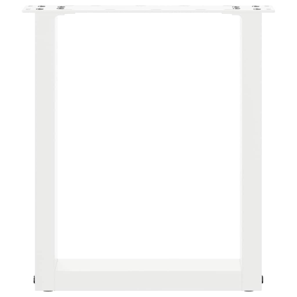 vidaXL Coffee Table Legs U-Shaped 2 pcs White 38x(42-43) cm Steel 5