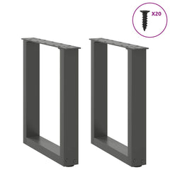 vidaXL Coffee Table Legs U-Shaped 2 pcs Anthracite 38x(42-43) cm Steel 3