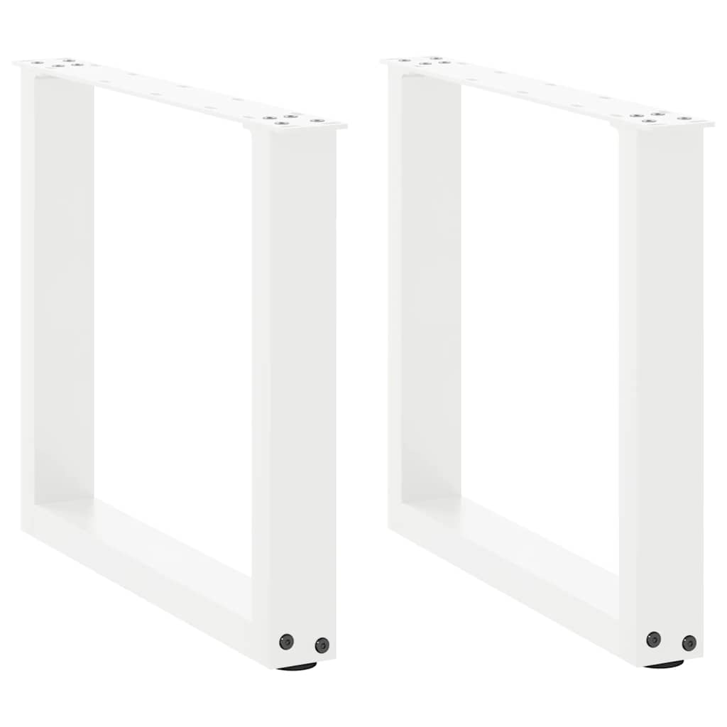 vidaXL Coffee Table Legs U-Shaped 2 pcs White 50x(42-43) cm Steel 1