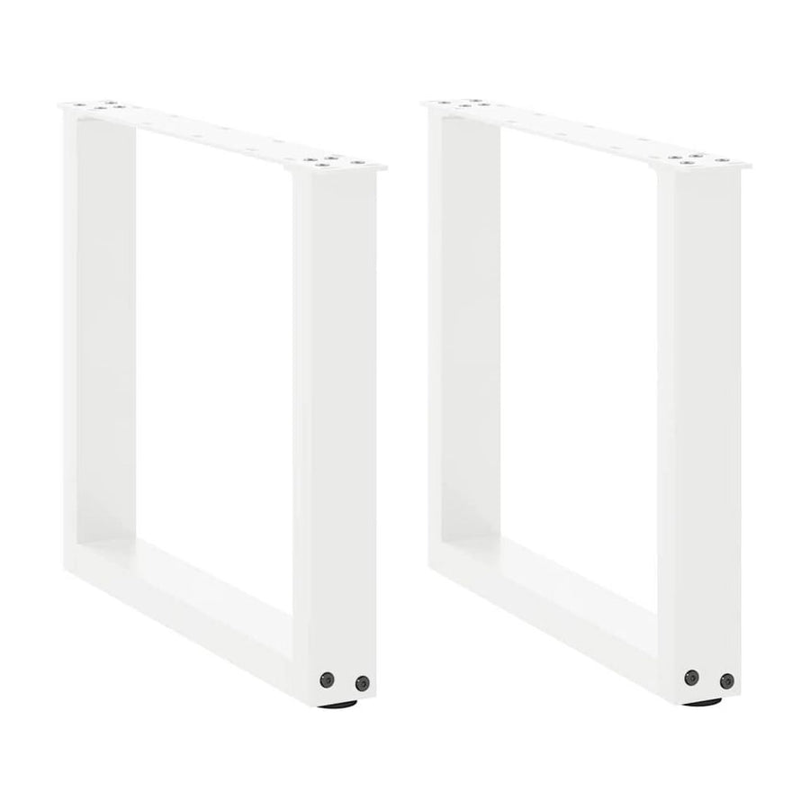 Coffee Table Legs U-Shaped 2 pcs White Steel