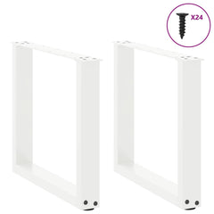 vidaXL Coffee Table Legs U-Shaped 2 pcs White 50x(42-43) cm Steel 3