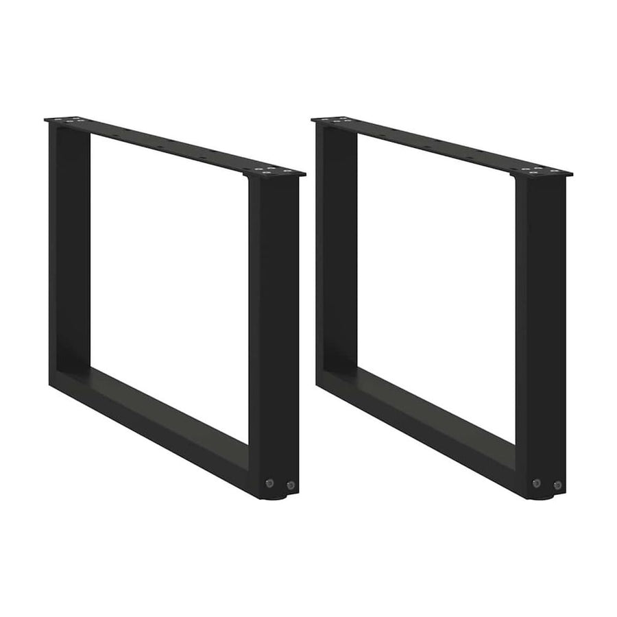 Coffee Table Legs U-Shaped 2 pcs Black Steel