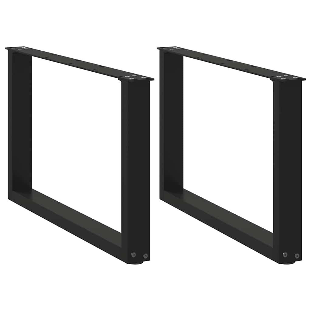 Bar Table Legs U-Shaped Steel 2 pcs Black 60 x (42-43) cm