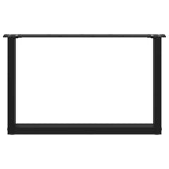 vidaXL Coffee Table Legs U-Shaped 2 pcs Black 60x(42-43) cm Steel 5
