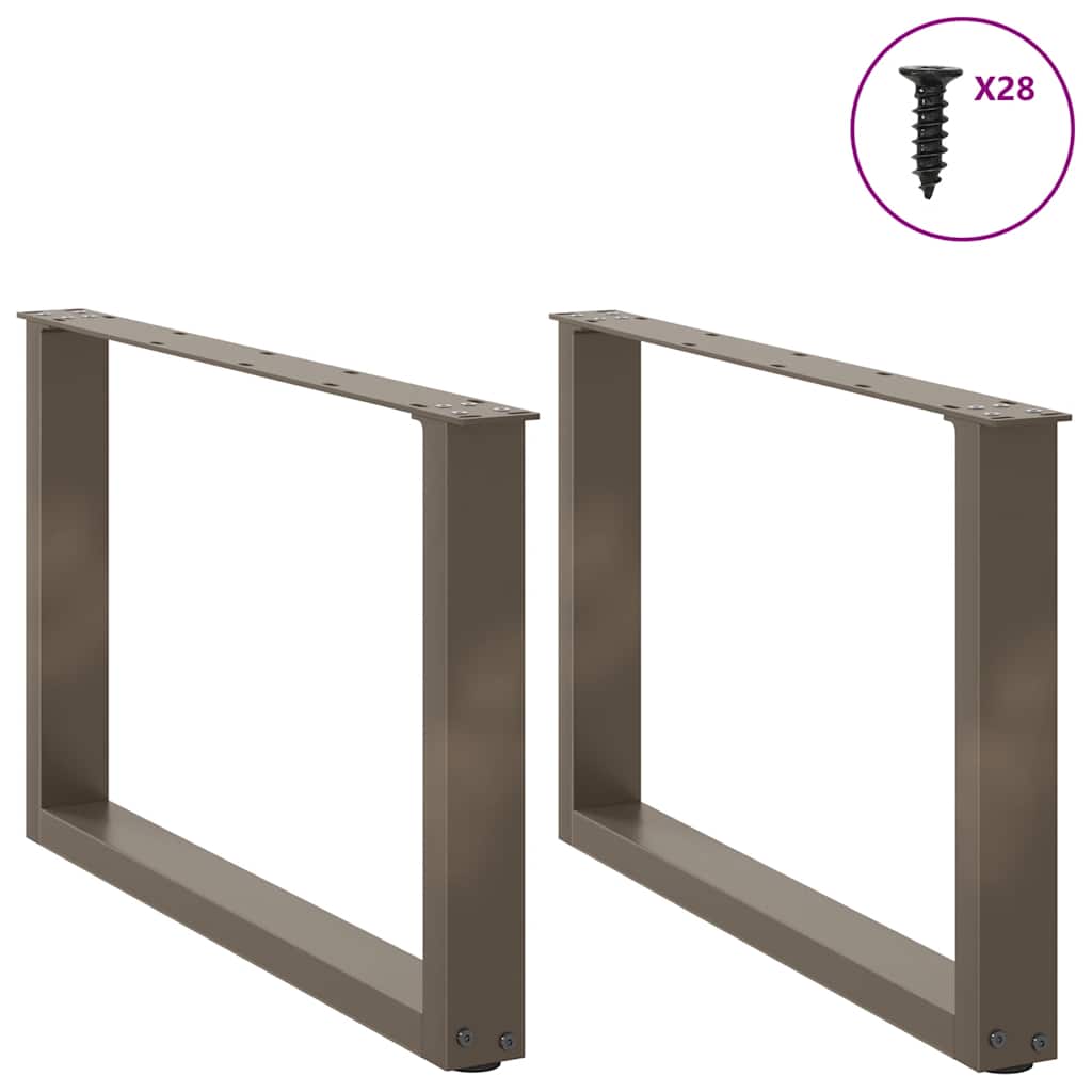 vidaXL Coffee Table Legs U-Shaped 2 pcs Natural Steel 70x(42-43) cm Steel 3