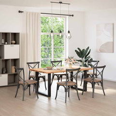 Dining Table Legs U-Shaped Steel 2 pcs Black 80 x (72-73) cm