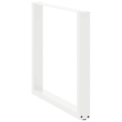 Dining Table Legs U-Shaped Steel 2 pcs White 80 x (72-73) cm