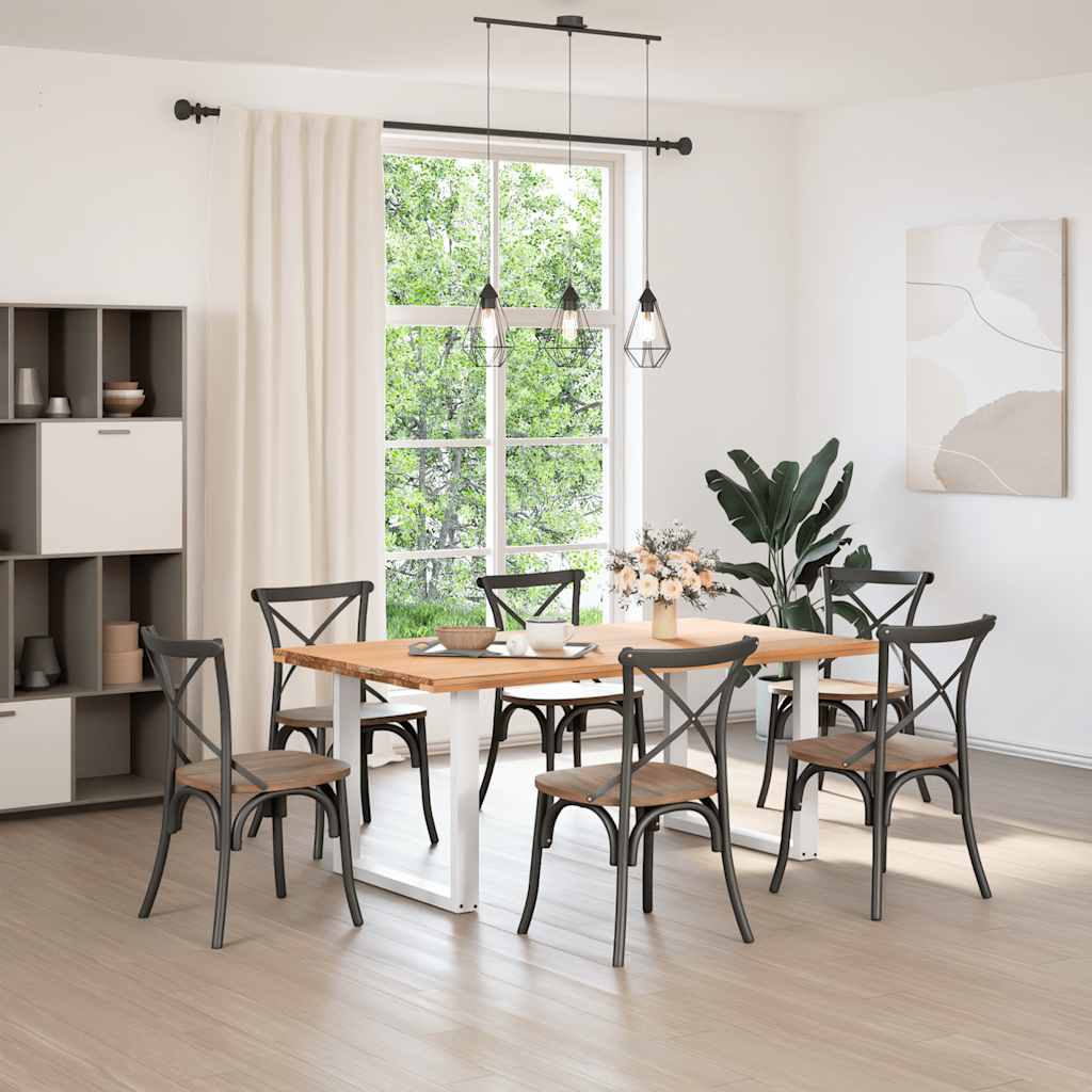 Dining Table Legs U-Shaped Steel 2 pcs White 90 x (72-73) cm