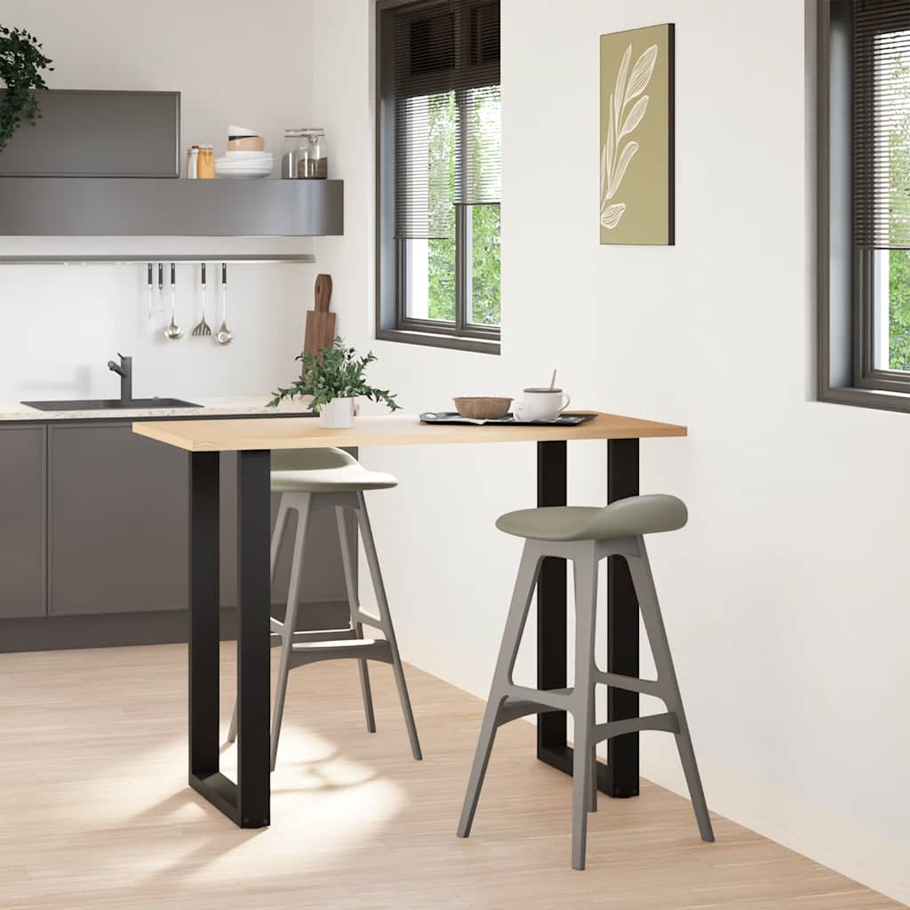 Bar Table Legs U-Shaped Steel 2 pcs Black 60 x (100-101) cm