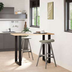 Bar Table Legs U-Shaped Steel 2 pcs Black 60 x (100-101) cm