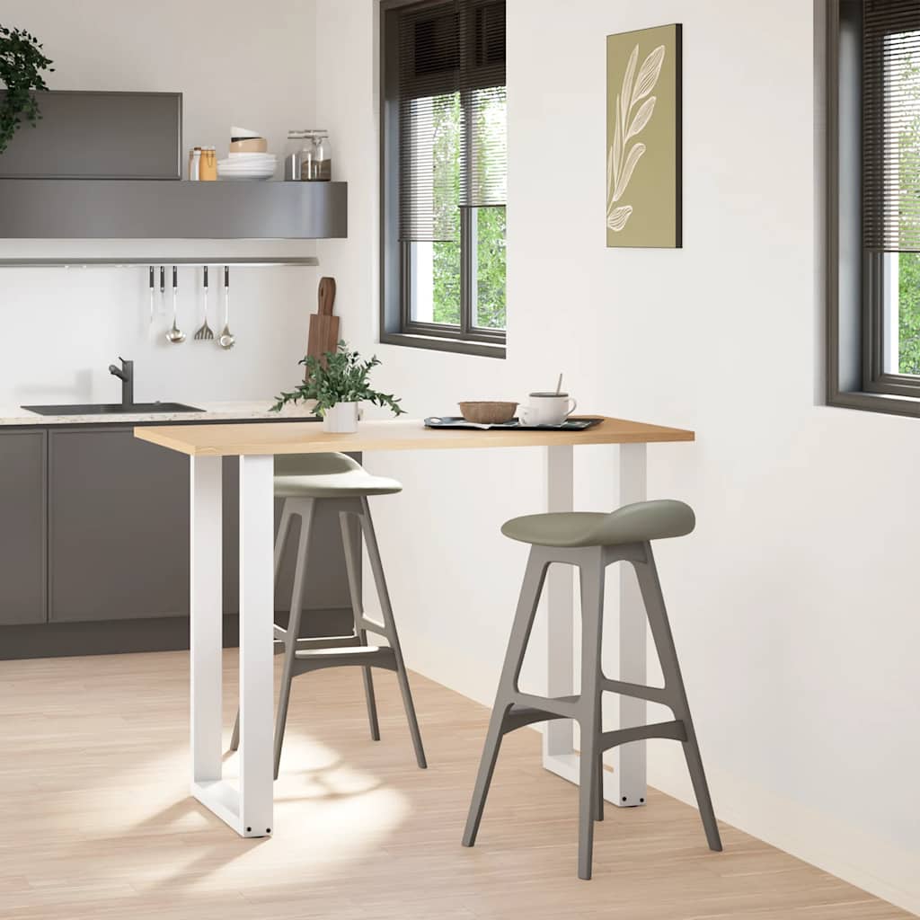 vidaXL Bar Table Legs U-Shaped Steel 2 pcs White