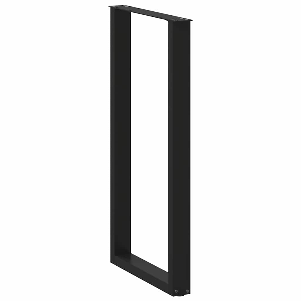 Dining Table Legs U-Shaped Steel 2 pcs Black 60 x (110-111) cm