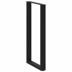Dining Table Legs U-Shaped Steel 2 pcs Black 60 x (110-111) cm