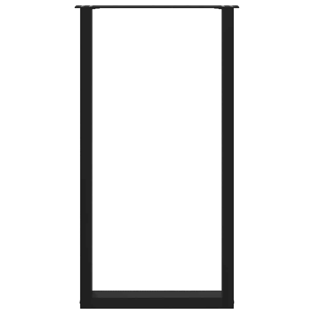 Dining Table Legs U-Shaped Steel 2 pcs Black 60 x (110-111) cm