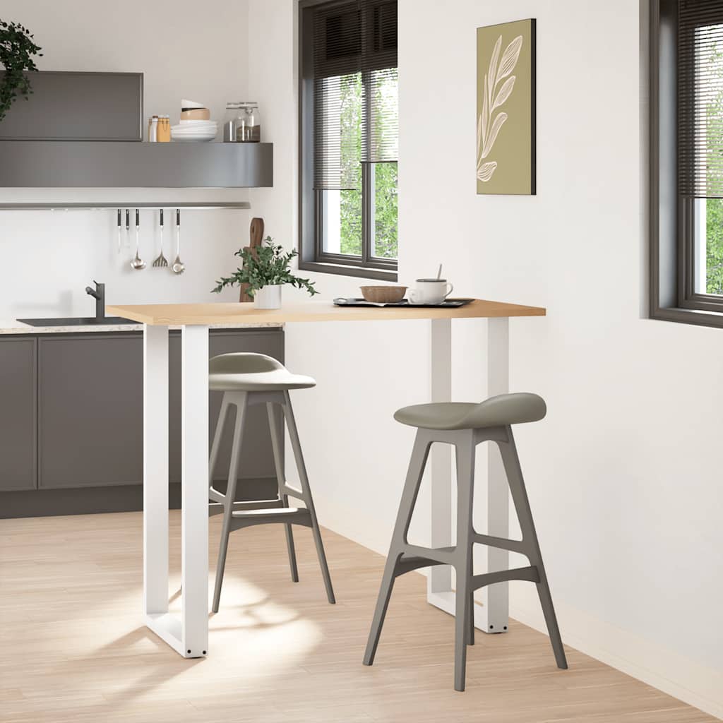 vidaXL Bar Table Legs U-Shaped Steel 2 pcs White