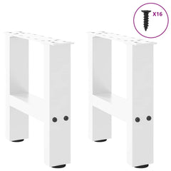 vidaXL Coffee Table Legs White 2 pcs 30x(30-31) cm Steel 4