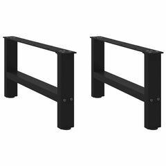 vidaXL Coffee Table Legs Black 2 pcs 70x(30-31) cm Steel 2