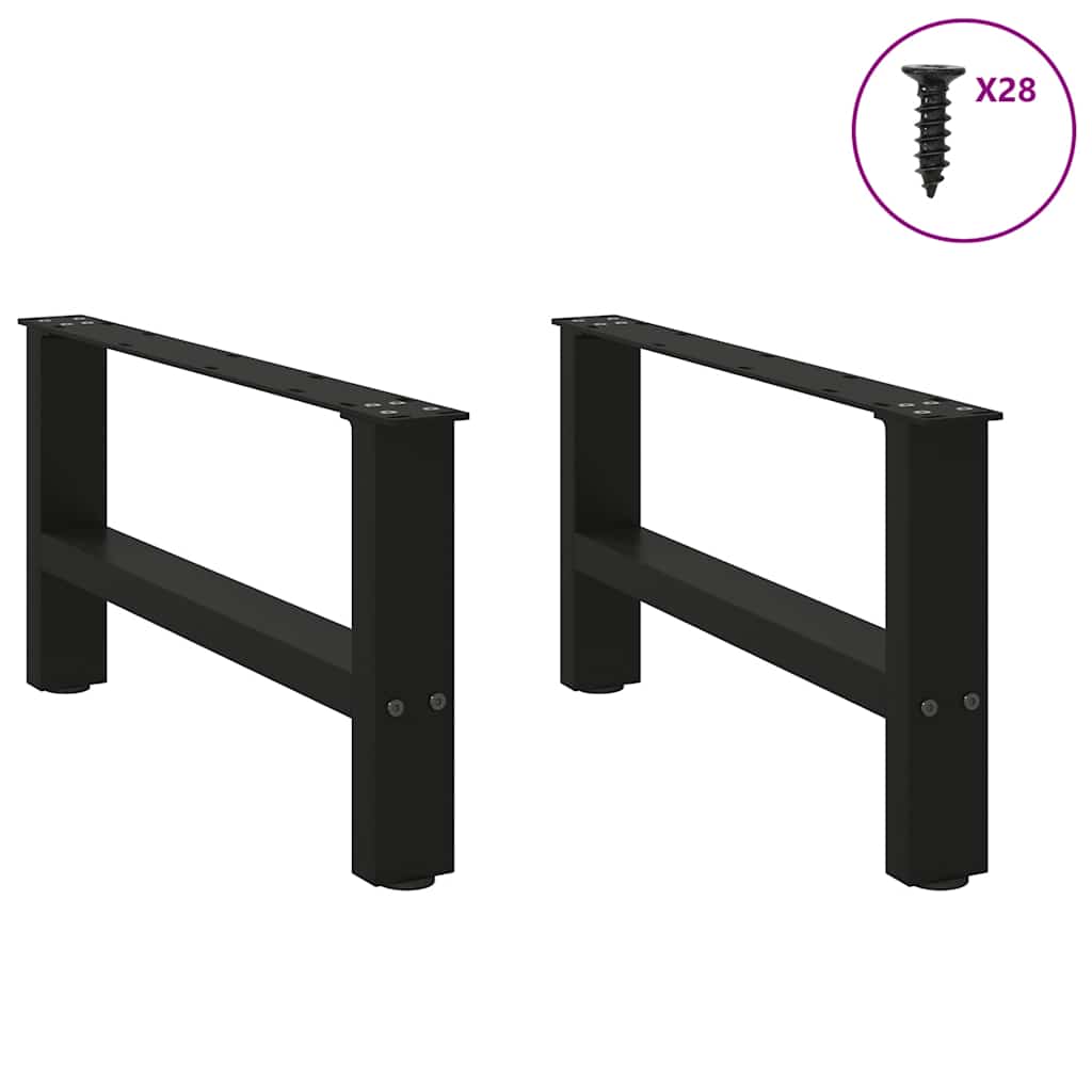 vidaXL Coffee Table Legs Black 2 pcs 70x(30-31) cm Steel 4