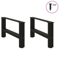 vidaXL Coffee Table Legs Black 2 pcs 70x(30-31) cm Steel 4