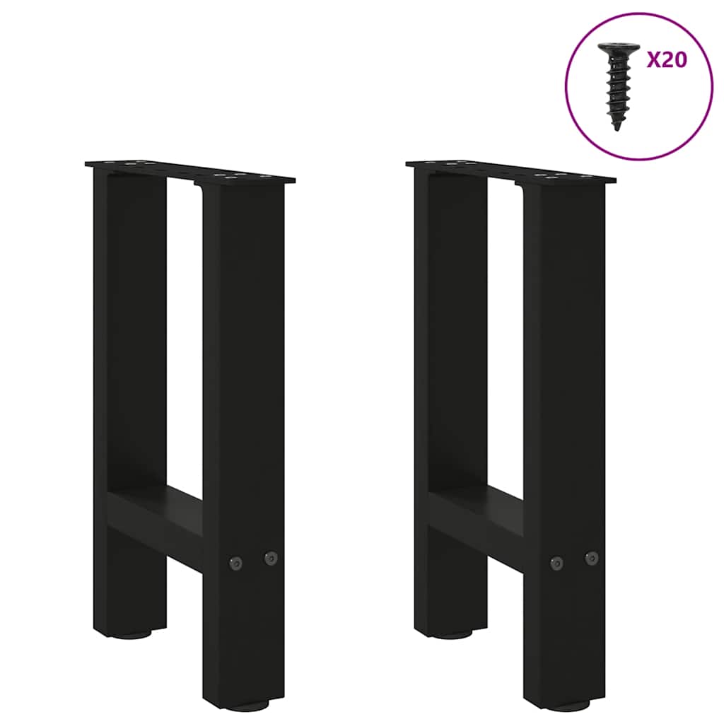 vidaXL Coffee Table Legs Black 2 pcs 38x(42-43) cm Steel 3