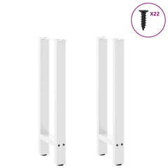 vidaXL Console Table Legs White 2 pcs 38x(72-73) cm Steel 3