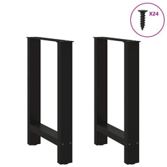 vidaXL Dining Table Legs Black 2 pcs 60x(72-73) cm Steel 3
