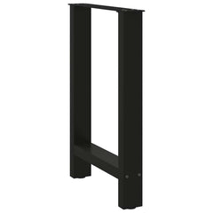 vidaXL Dining Table Legs Black 2 pcs 60x(72-73) cm Steel 4