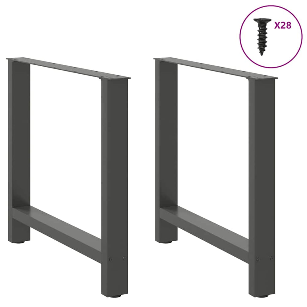 Dining Table Legs 2 pcs Steel Anthracite 70 x (72-73) cm