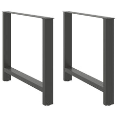 Dining Table Legs 2 pcs Steel Anthracite 100 x (72-73) cm