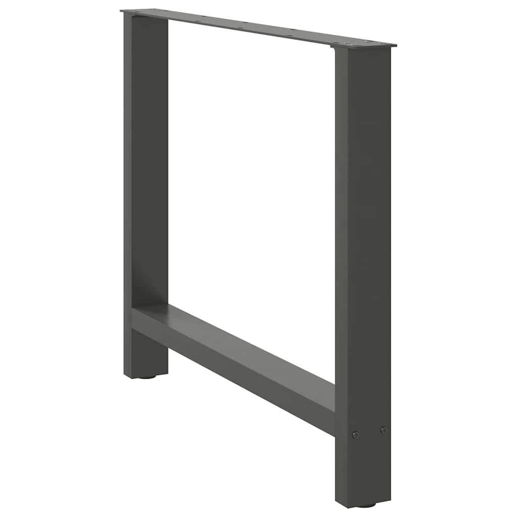 Dining Table Legs 2 pcs Steel Anthracite 100 x (72-73) cm
