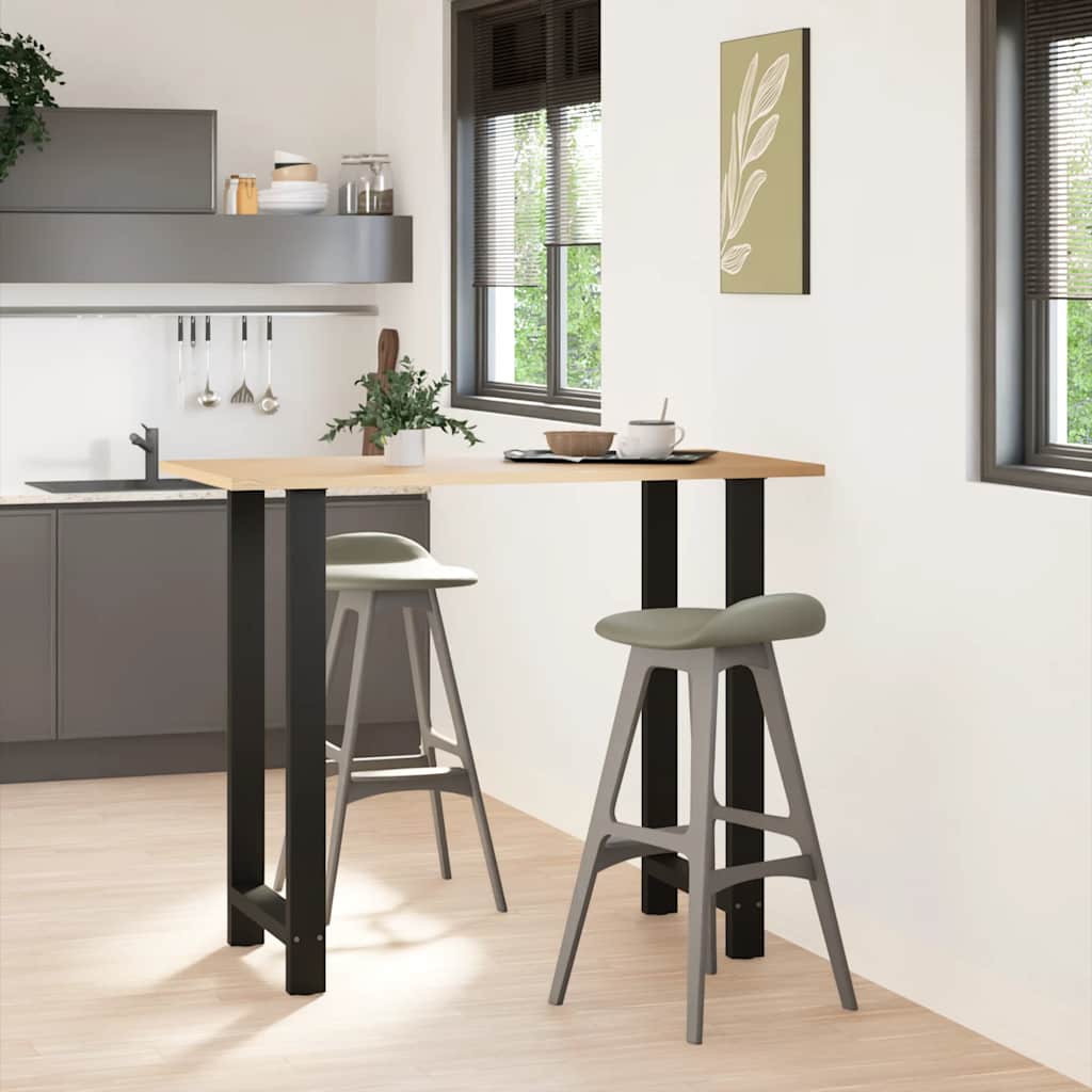 Dining Table Legs 2 pcs Steel Black 60 x (110-111) cm