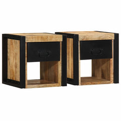 Bedside Cabinets Multicolour 40x35x40 cm Solid mango wood 2