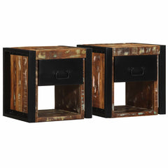 Bedside Cabinets Multicolour 40x35x40 cm Solid reclaimed wood 2