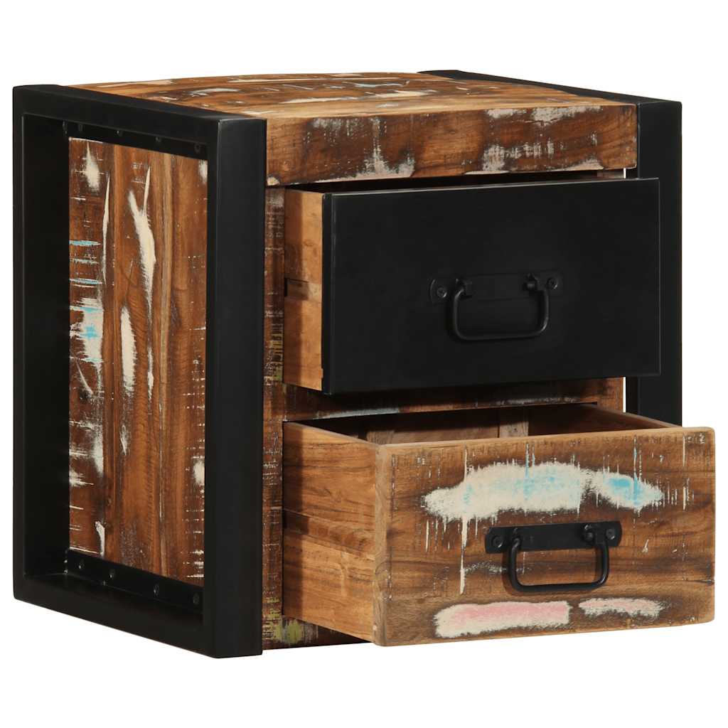 vidaXL Bedside Cabinet Multicolour 40x35x40 cm Solid Wood Reclaimed 2