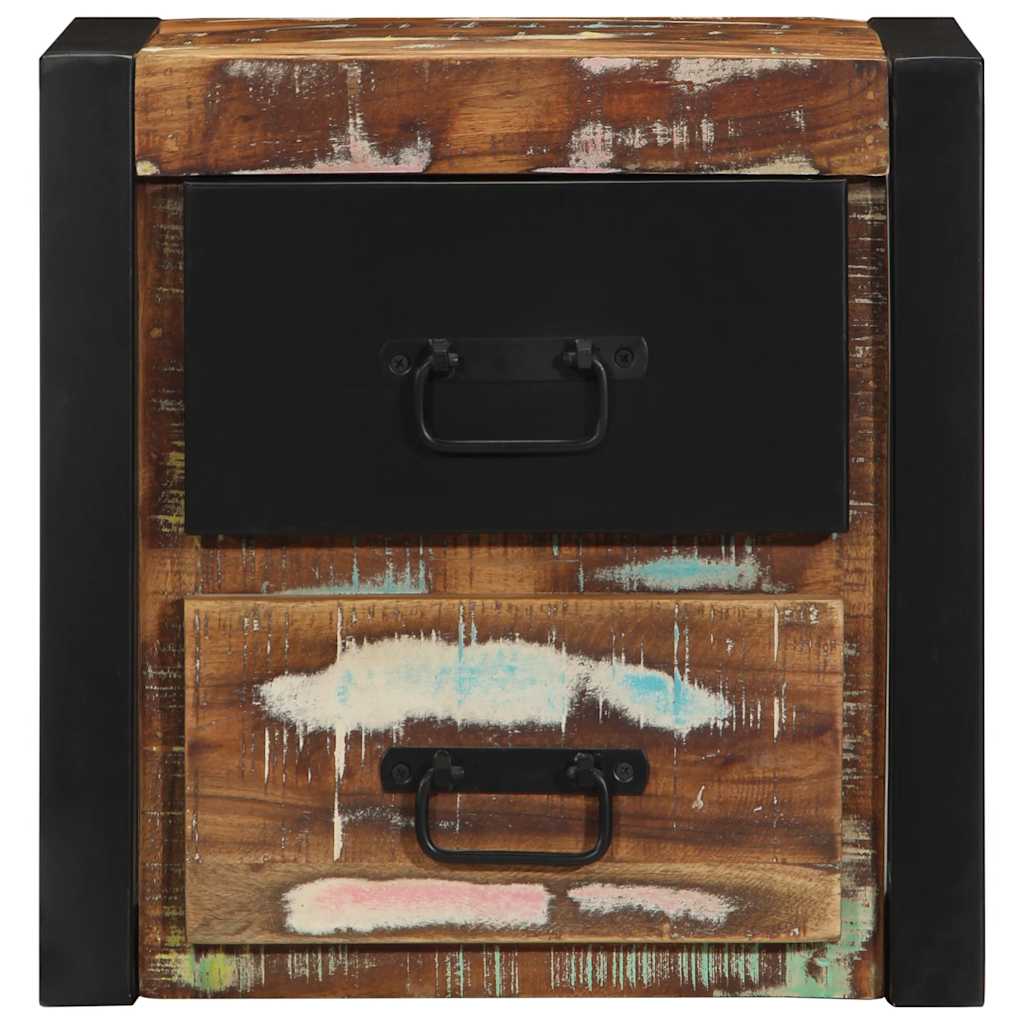 vidaXL Bedside Cabinet Multicolour 40x35x40 cm Solid Wood Reclaimed 5