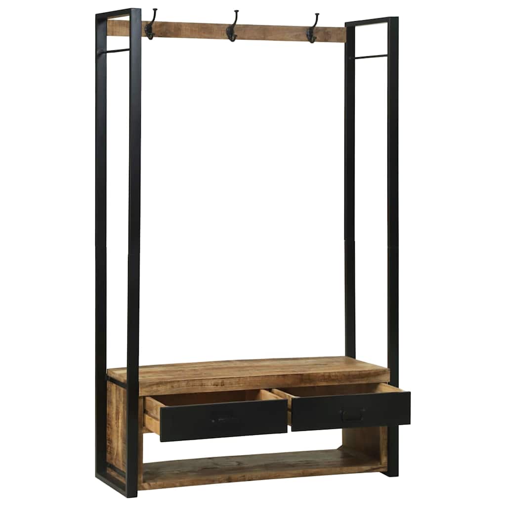 vidaXL Clothes Rack Brown 110 x 40 x 179 cm Solid Mango wood 2