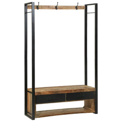 vidaXL Clothes Rack Brown 110 x 40 x 179 cm Solid Mango wood 4