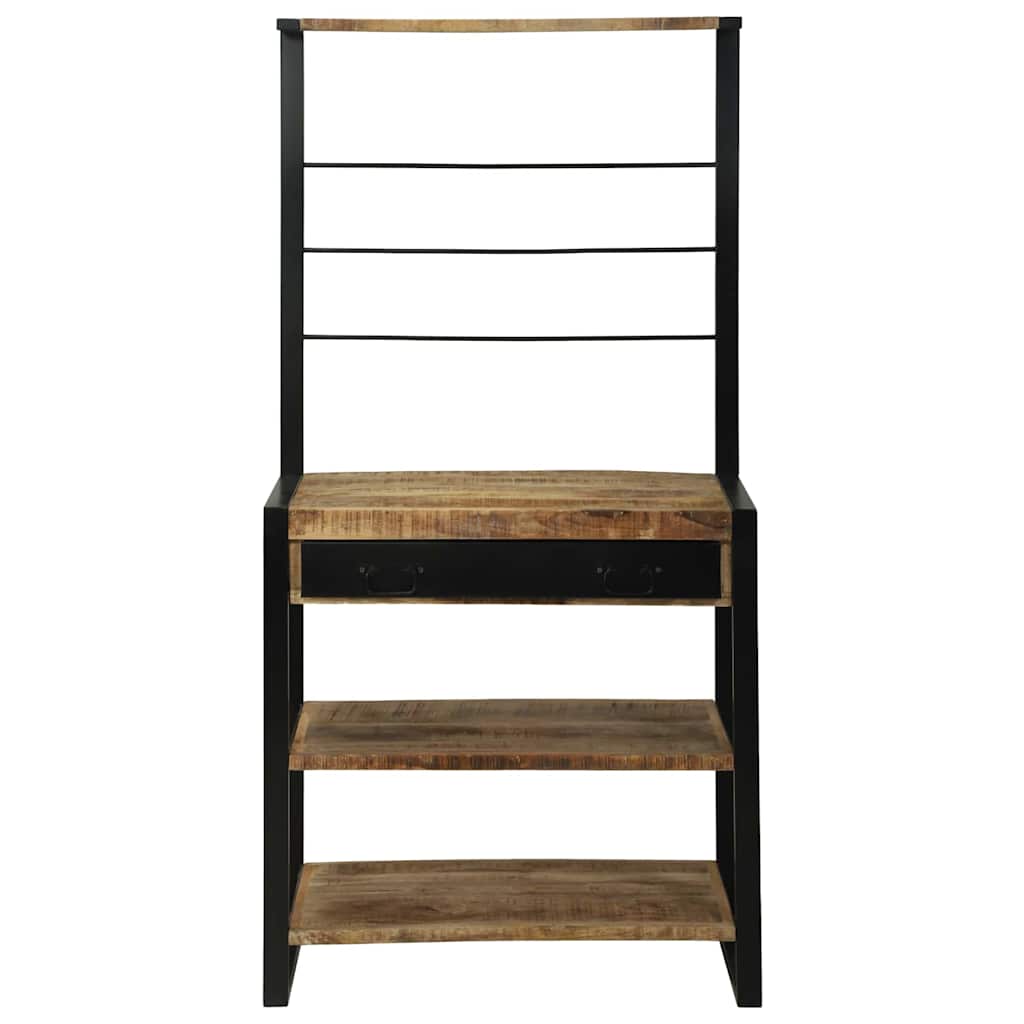 Kitchen Rack and Black 80 x 40 x 160 cm Natural