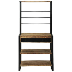Kitchen Rack and Black 80 x 40 x 160 cm Natural