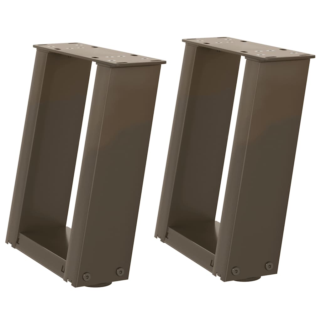 vidaXL Coffee Table Legs U-Shaped 2 pcs Natural Steel 30x(30-31) cm Steel 2