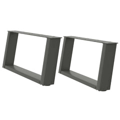 vidaXL Coffee Table Legs U-Shaped 2 pcs Anthracite 70x(30-31) cm Steel 2