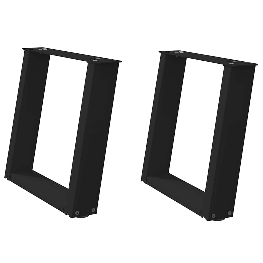 vidaXL Coffee Table Legs U-Shaped 2 pcs Black 50x(42-43) cm Steel 2
