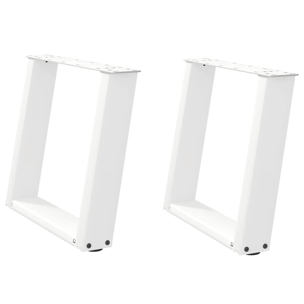 vidaXL Coffee Table Legs U-Shaped 2 pcs White 50x(42-43) cm Steel 2