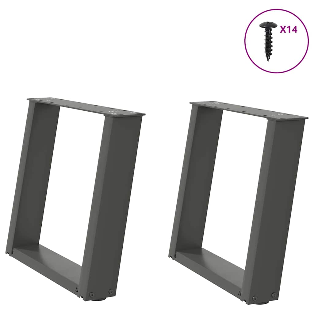Coffee Table Legs U-Shaped 2 pcs Steel Anthracite