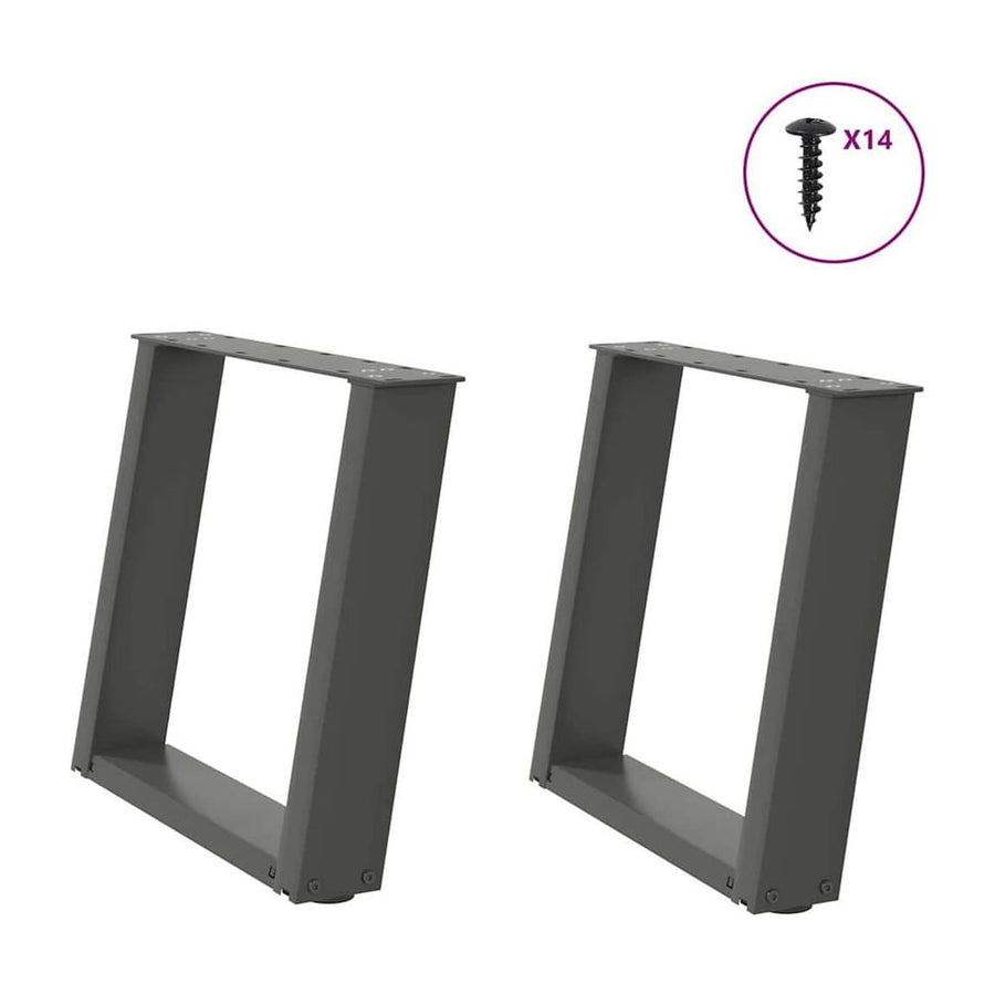 Coffee Table Legs U-Shaped 2 pcs Anthracite Steel
