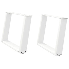 vidaXL Coffee Table Legs U-Shaped 2 pcs White 70x(42-43) cm Steel 2