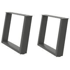 vidaXL Coffee Table Legs U-Shaped 2 pcs Anthracite 70x(42-43) cm Steel 2