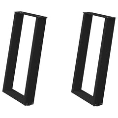 vidaXL Dining Table Legs U-Shaped 2 pcs Black 50x(72-73) cm Steel 2